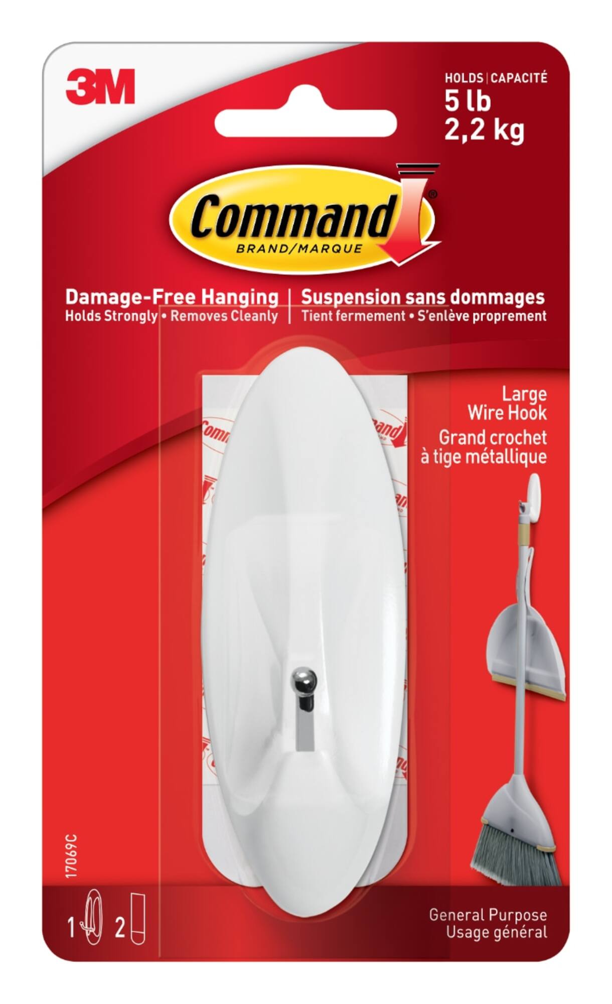 Command™ 5lb. Large White Wire Hook